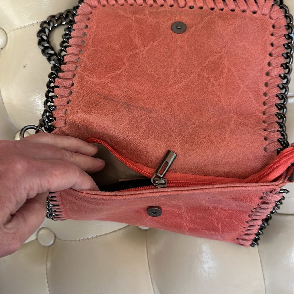 NEW Borse in Pelle genuine leather Chain-Trimmed Bag. - Picture 3 of 12